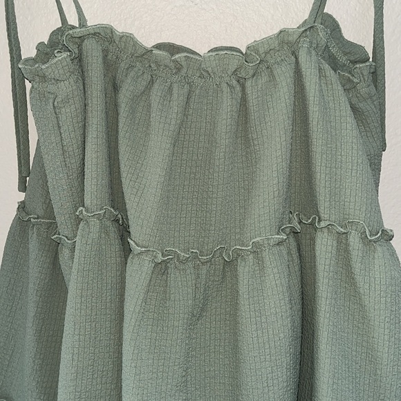 Talulah Green Smock Ruffle Tier Polyester Spandex Dress, Size Large Sundress - Picture 6 of 12